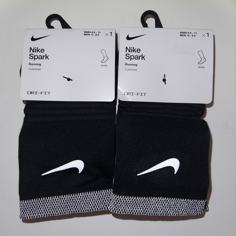 Nike Spark Man's Women's Running Socks ANKLE Dri-Fit Cushioned 2 Pairs